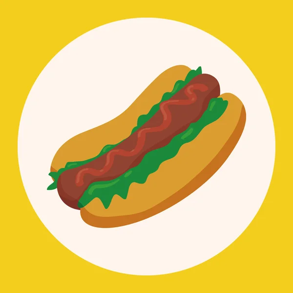 Smażone żywności tematu hot dog elementy ikony elementu — Wektor stockowy