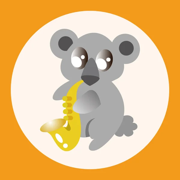 Тварина коала грає на інструменті елементи мультфільму елемент піктограми теми — стоковий вектор