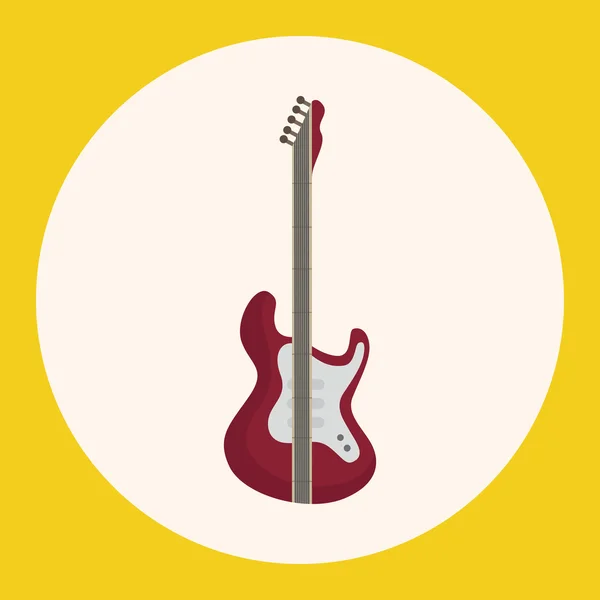 Instrumento elétrico guitarra cartoon tema elementos ícone elemento —  Vetores de Stock