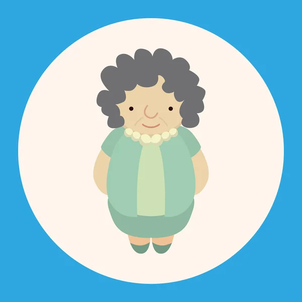 Familia abuela carácter tema elementos icono elemento — Vector de stock