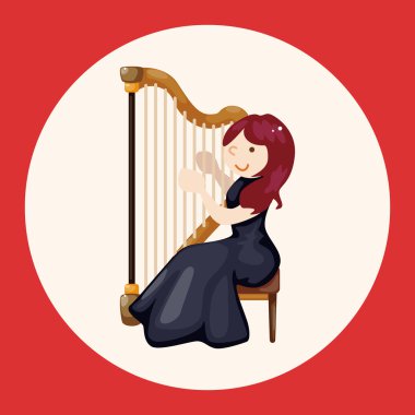 karakter müzisyen Arpçı Tema öğeleri simge öğesi