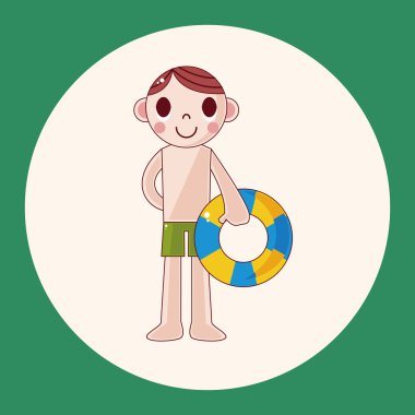 yüzücü Tema öğeleri simge öğesi