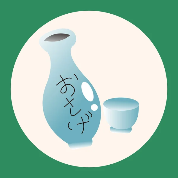 Japanese wine theme elements icon element — Stock Vector