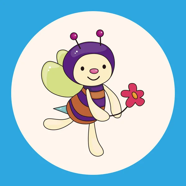 Abeille éléments de thème de dessin animé élément icône — Image vectorielle