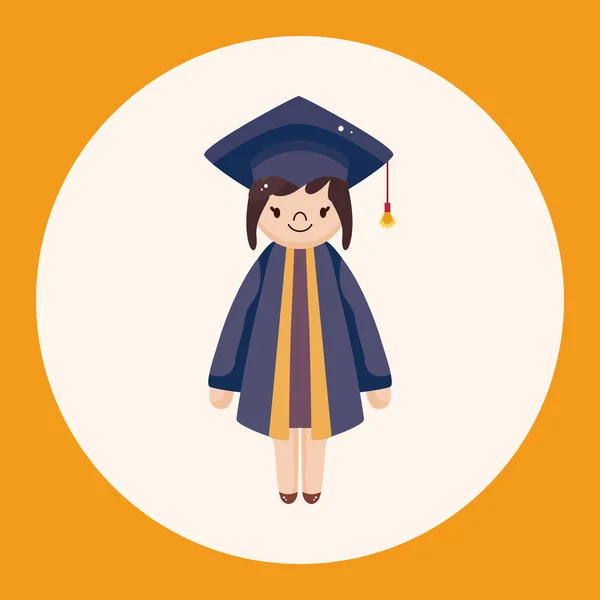 Graduado estudiante tema elementos icono elemento — Vector de stock