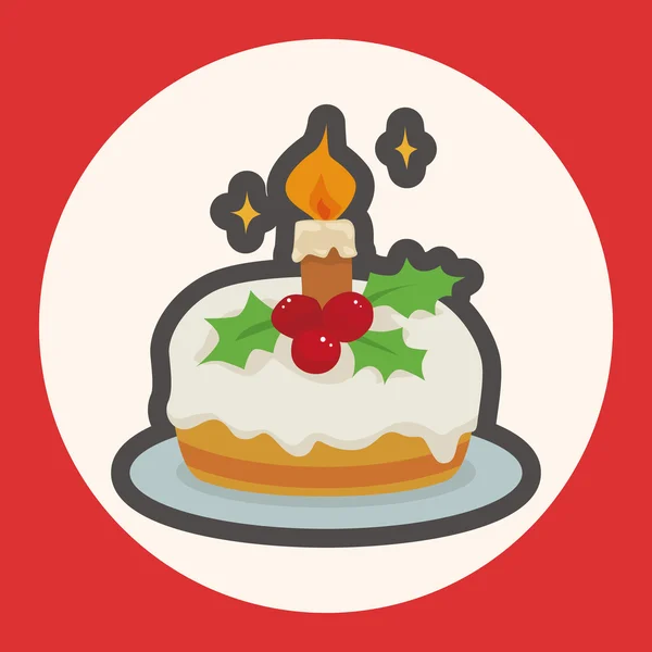 Elementos tema pastel de Navidad icono elemento — Archivo Imágenes Vectoriales