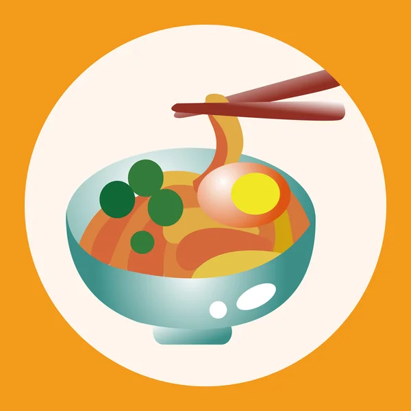 Elementos de comida japonesa icono elemento — Vector de stock