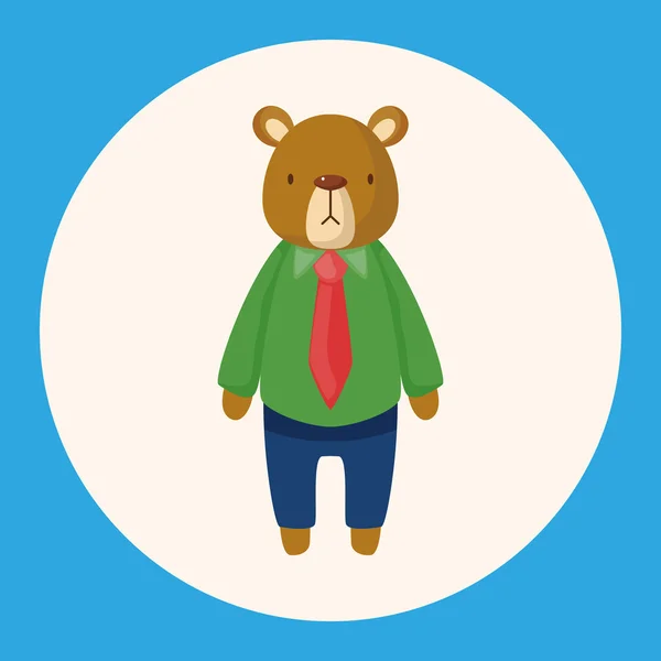 Animal oso trabajador dibujos animados tema elementos icono elemento — Vector de stock