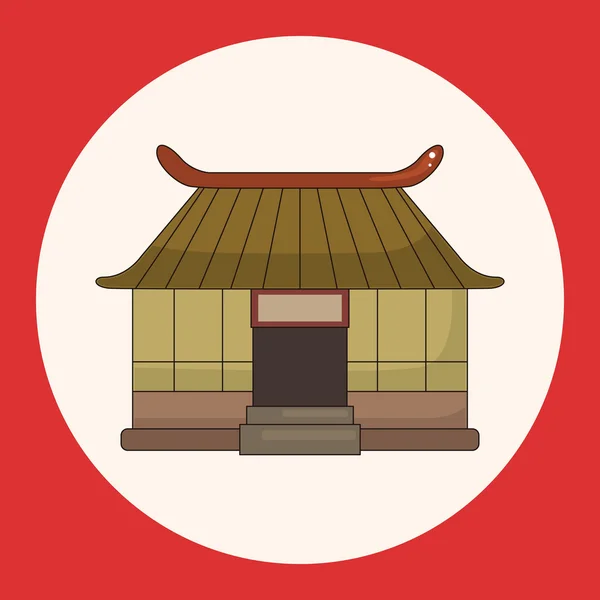 Vetor de elementos de tema de edifício chinês, elemento de ícone eps — Vetor de Stock