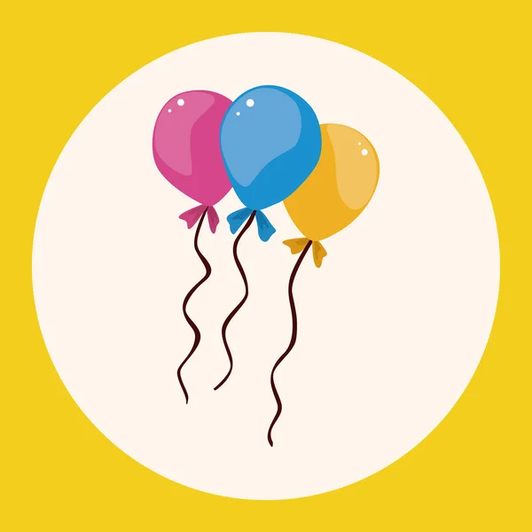 Μπαλόνι γενεθλίων θέμα στοιχεία στοιχείο εικονιδίου — Διανυσματικό Αρχείο