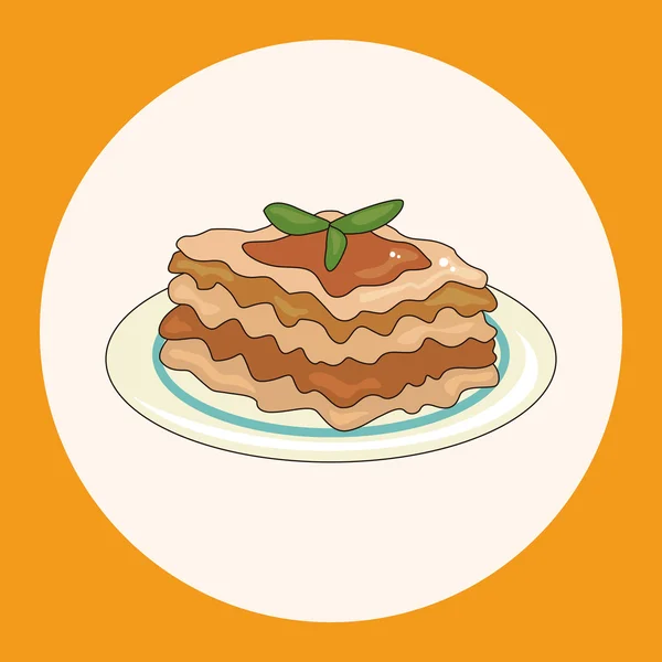 Elementos de comida italiana elemento icono — Vector de stock