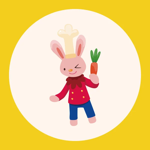 Element tematu ikona elementy kreskówka królik zwierząt szefa kuchni — Wektor stockowy