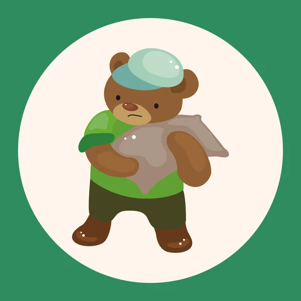 Animal bear worker cartoon theme elements icon element — Stock Vector