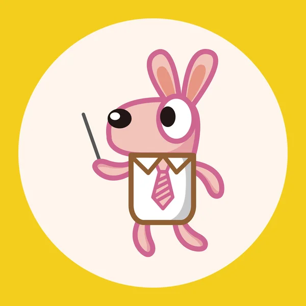 Animal rabbit worker cartoon theme elements icon element — Stock Vector