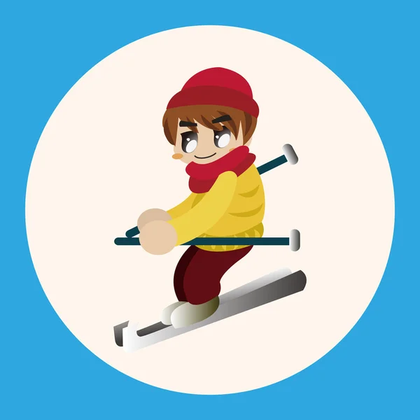 Elementos de tema de esquiadores elemento ícone — Vetor de Stock