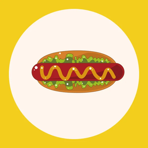 Aliments frits thème hot dog éléments élément icône — Image vectorielle