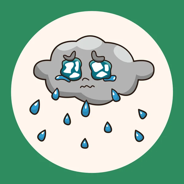 Météo pluie jour thème éléments icône élément — Image vectorielle