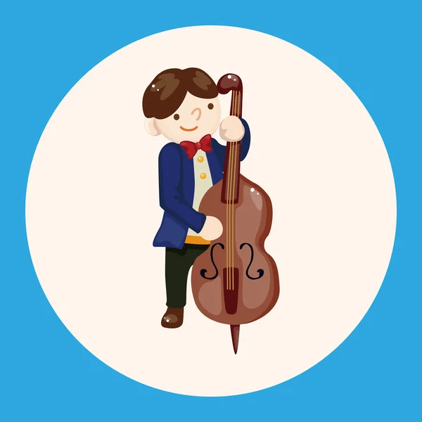 Elemento de ícone de elementos de tema violoncelista músico personagem — Vetor de Stock