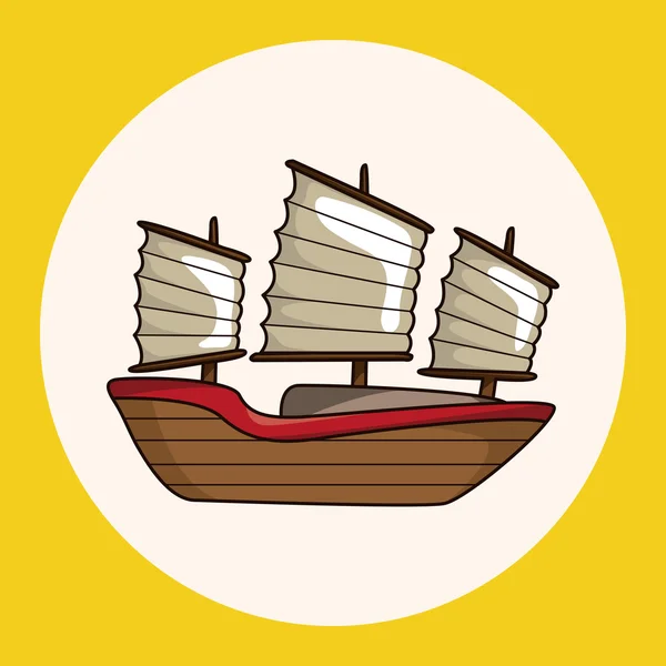 Trasporti barca elementi a tema elemento icona — Vettoriale Stock