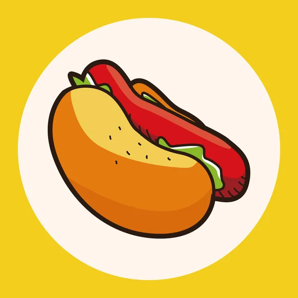 Smažené potraviny téma hot dog prvky ikonu prvek — Stockový vektor