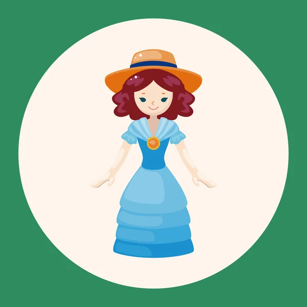 Lady girl cartoon theme elements icon element — Stock Vector