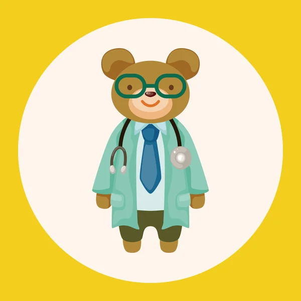 Animal oso médico de dibujos animados elementos tema elemento icono — Vector de stock