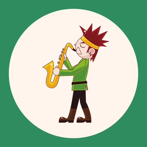 Personagem músico saxofone elemento tema ícone — Vetor de Stock