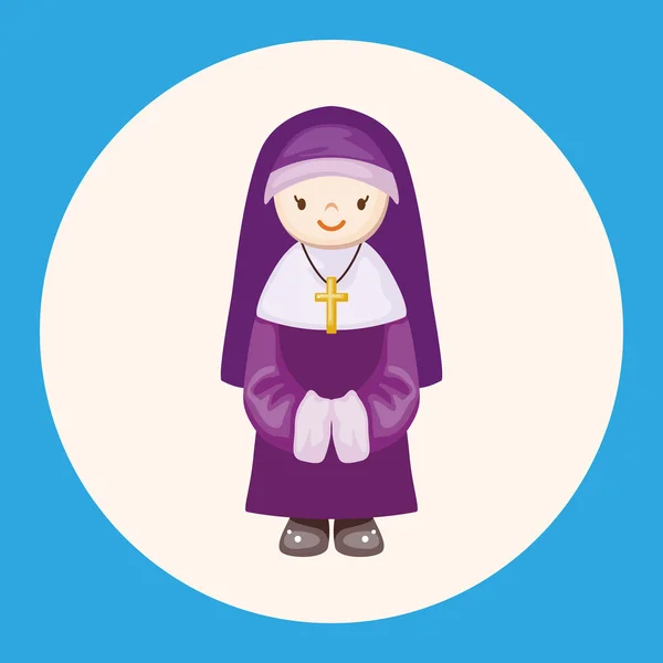 Элемент иконки пастора и монахини — стоковый вектор