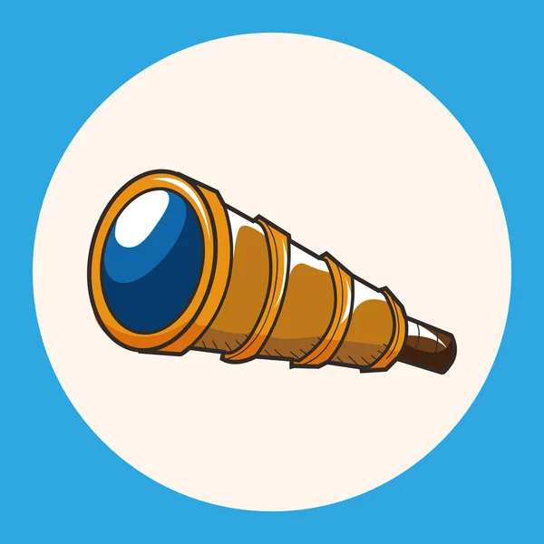Elemento de icono de elementos de tema de telescopio pirata — Archivo Imágenes Vectoriales