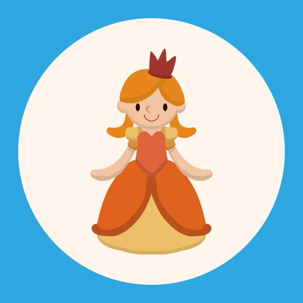 Koninklijke thema prinses elementen pictogram element — Stockvector