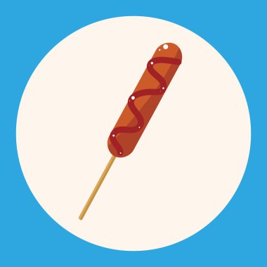 Kızarmış gıdalar Tema sosisli sandviç öğeleri simge öğesi