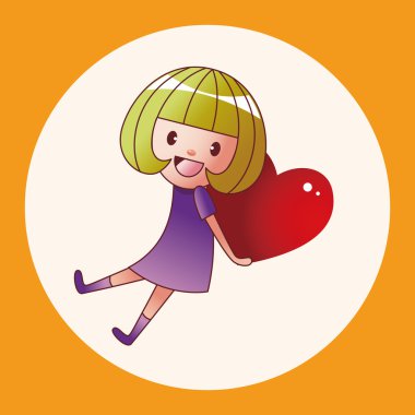 küçük bir çocukla kalp Tema öğeleri simge öğesi