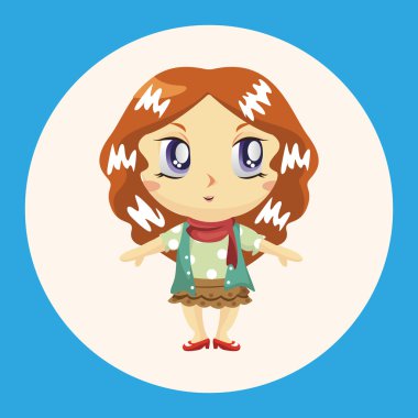 Bayan kız çizgi film Tema öğeleri simge öğesi