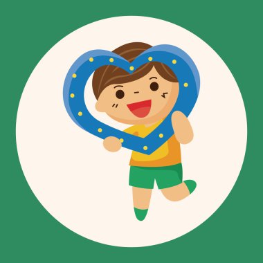 küçük bir çocukla kalp Tema öğeleri simge öğesi