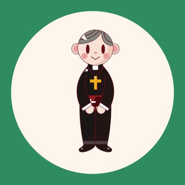 Papaz ve rahibe Tema öğeleri simge öğesi
