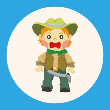 kovboy Tema öğeleri simge öğesi