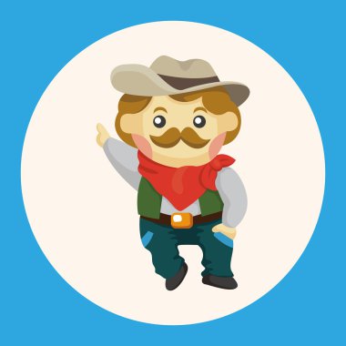 kovboy Tema öğeleri simge öğesi