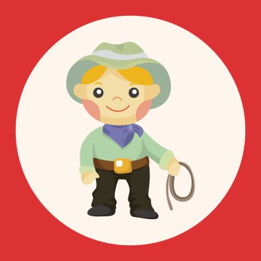 kovboy Tema öğeleri simge öğesi