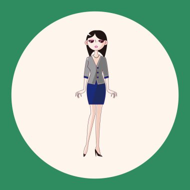 Bayan kız çizgi film Tema öğeleri simge öğesi