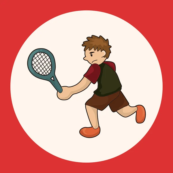 Elemento de tema do jogador de tênis vetor, elemento de ícone eps — Vetor de Stock