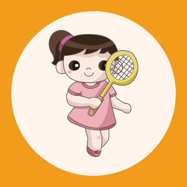 Badminton-speler thema elementen pictogram element — Stockvector