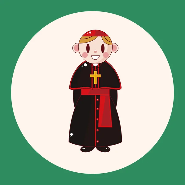 Pastor y monja tema elementos icono elemento — Vector de stock
