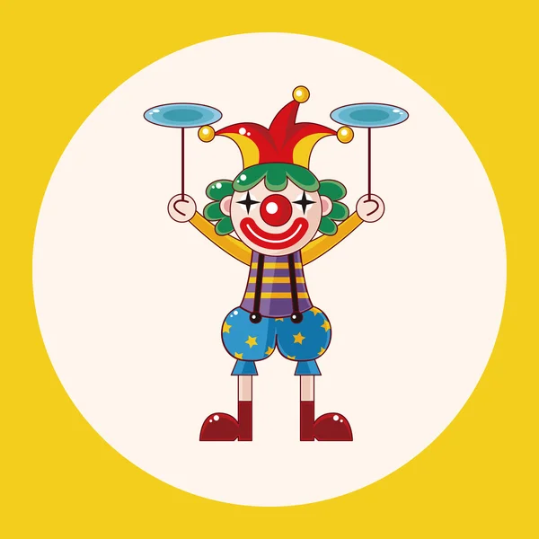 Elementi a tema clown elemento icona — Vettoriale Stock