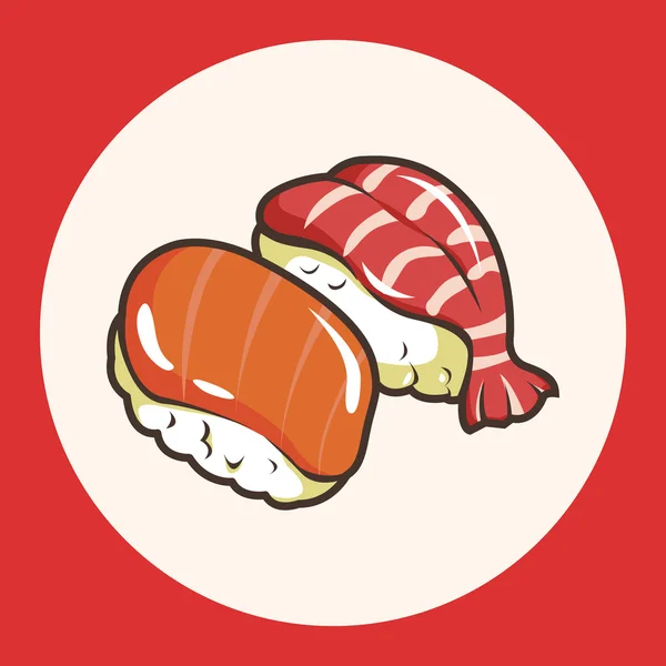 Ιαπωνικά τροφίμων σούσι θέμα στοιχεία εικονίδιο στοιχείο — Διανυσματικό Αρχείο