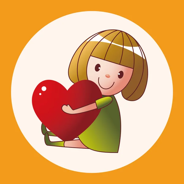Lille barn med hjerte tema elementer ikon element – Stock-vektor