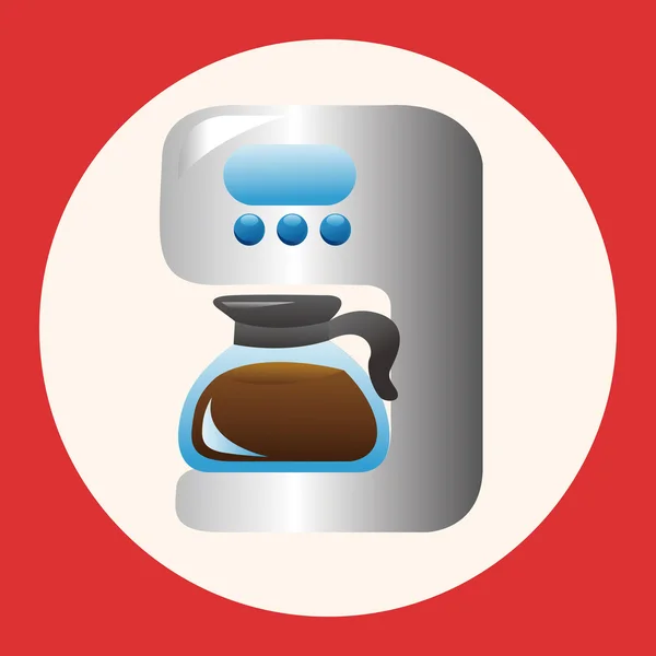 Appareils ménagers thème machine à café éléments élément icône — Image vectorielle