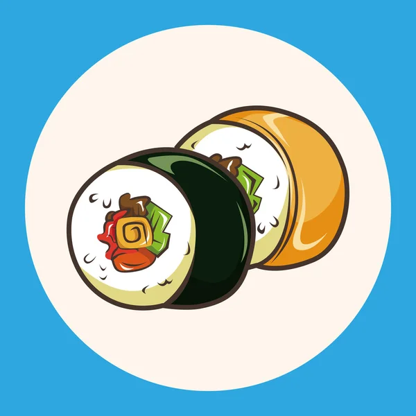 Comida japonesa sushi tema elementos icono elemento — Vector de stock