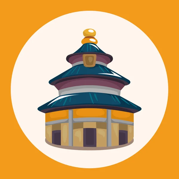 Éléments de thème bâtiment chinois élément icône — Image vectorielle