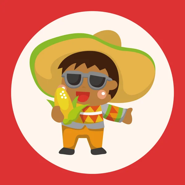Éléments de thème mexicain élément icône — Image vectorielle