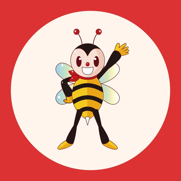 Abeille éléments de thème de dessin animé élément icône — Image vectorielle